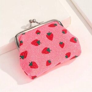 Strawberry Glitter Coin Purse